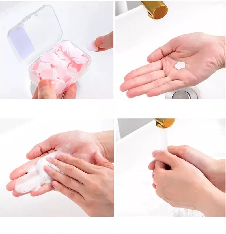 Seadiquiet 3 Boxes 300Pcs Portable Hand Washing Soap Sheets, 1, Mixed