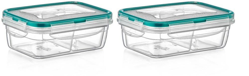 PlastArt200 Rectangle Set,Multi Piece Food Storage Container 2 Divided Removable