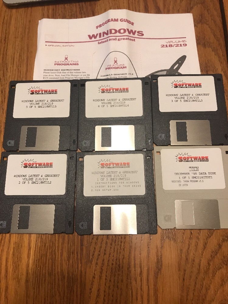 Windows Latest And Greatest Volume 218/9 W Program Guide & 6 Discs RARE