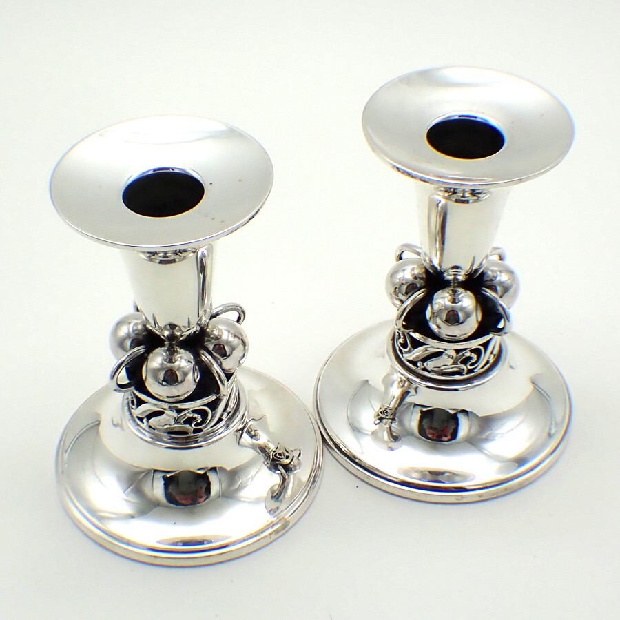 Modernist Candlesticks Pair Durham Sterling Silver