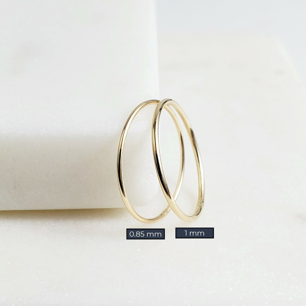14k Solid Gold Very Thin Stackable Ring, 14k Yellow White Rose Ultra Thin Rings