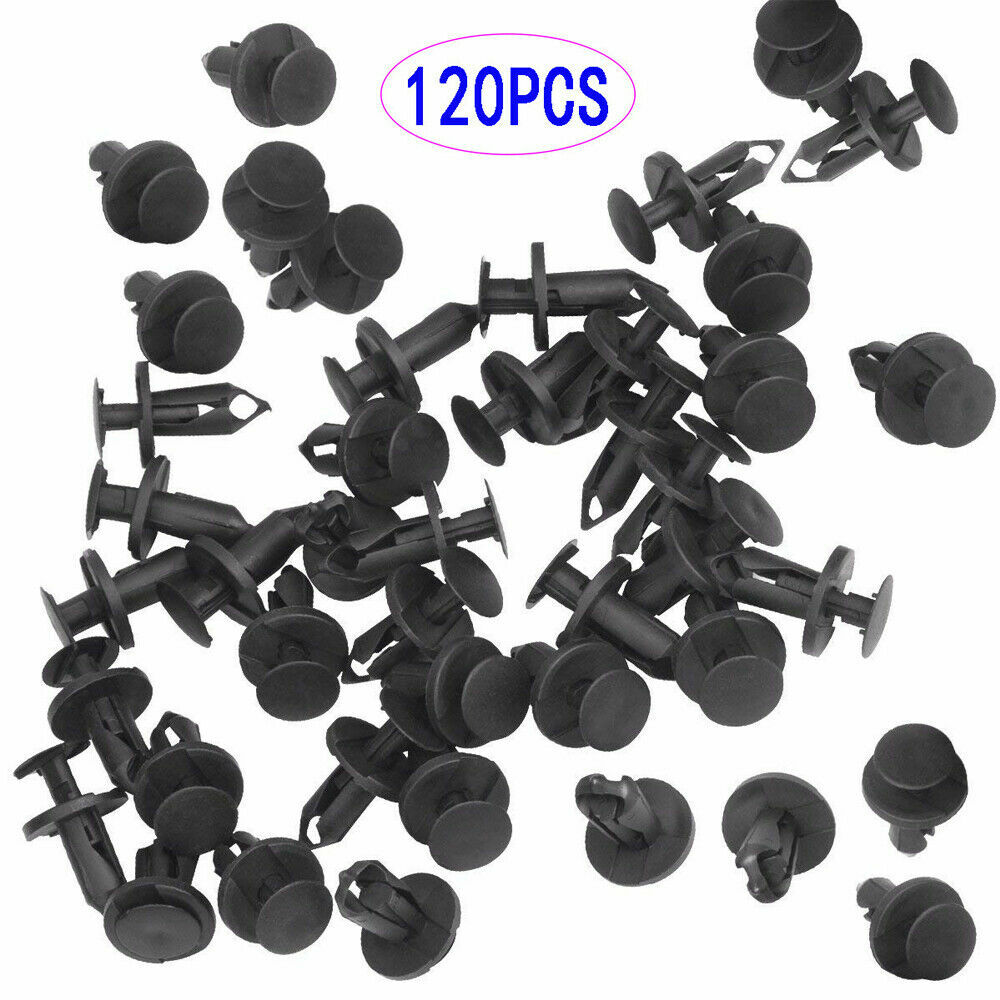 120PCS 8mm Bumper Clips Retainer Auto Car Plastic Rivets Fastener Fender Push