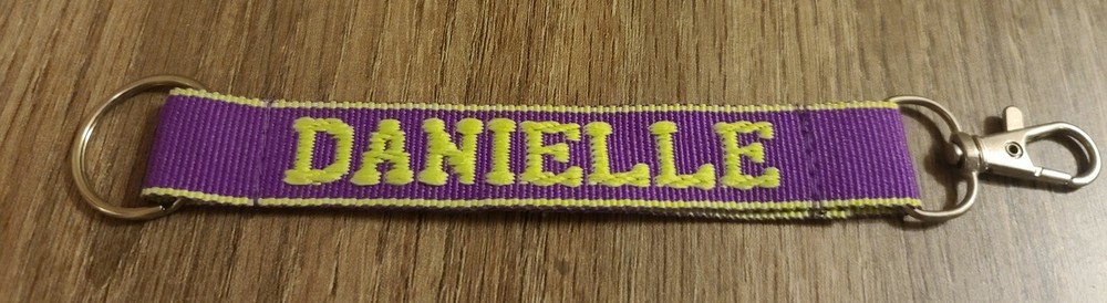 New Danielle Personalized Keychain Purple and Green