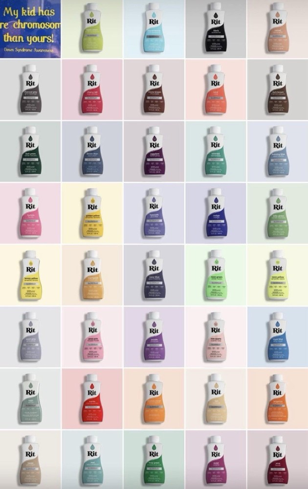 75 bottles - 8 oz. Rit Liquid Dye Assorted Colors