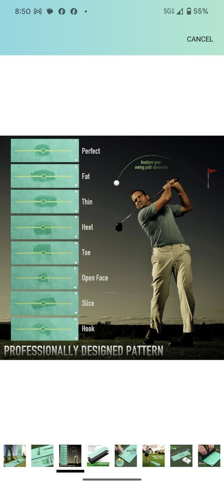 GAIARENA Golf Hitting Mat Instant Swing Path Feedback, Golf Training Mat Golf...
