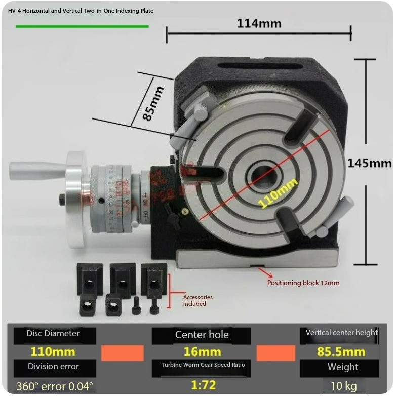 Vertical and Horizontal Dual-purpose Indexing Table Milling Machine Worktable