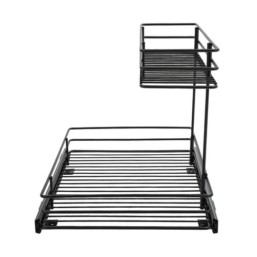 2-Tier Pull-out Cabinet Storage Rack, Sliding Out Storage Rack Under Sink, Black