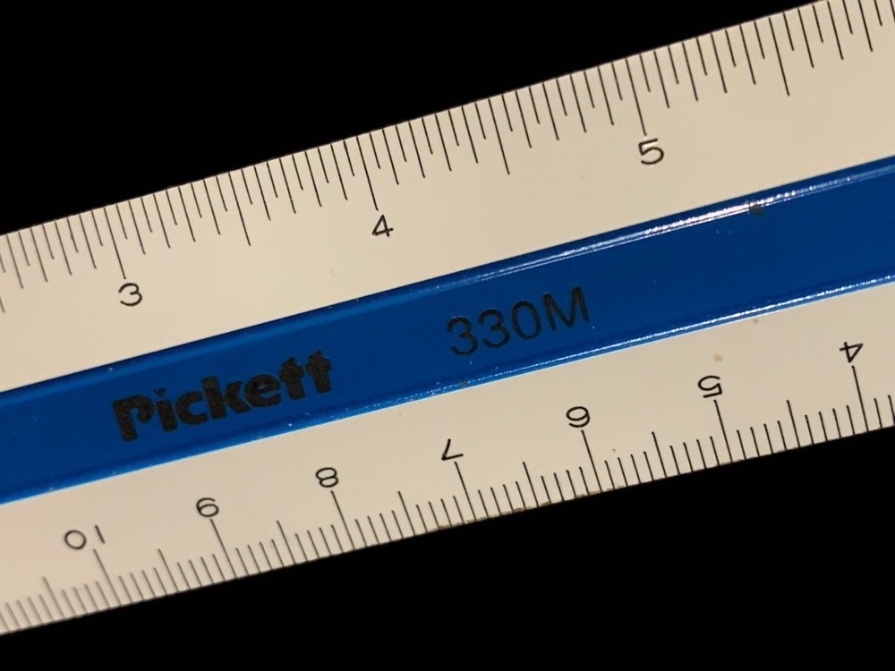 Vintage Pickett 330M Engineer Scale - 6" Plastic Storage Sleeve - Drafting Tool