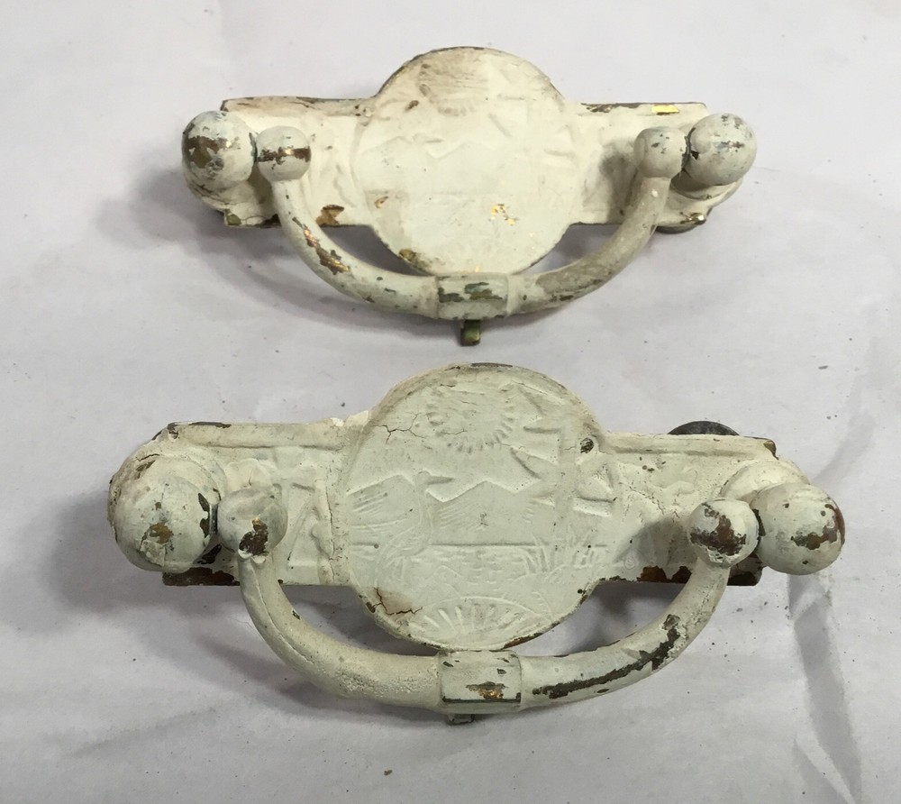 Vintage Drawer Pulls, Painted, Mid Century Modern. ~37 total