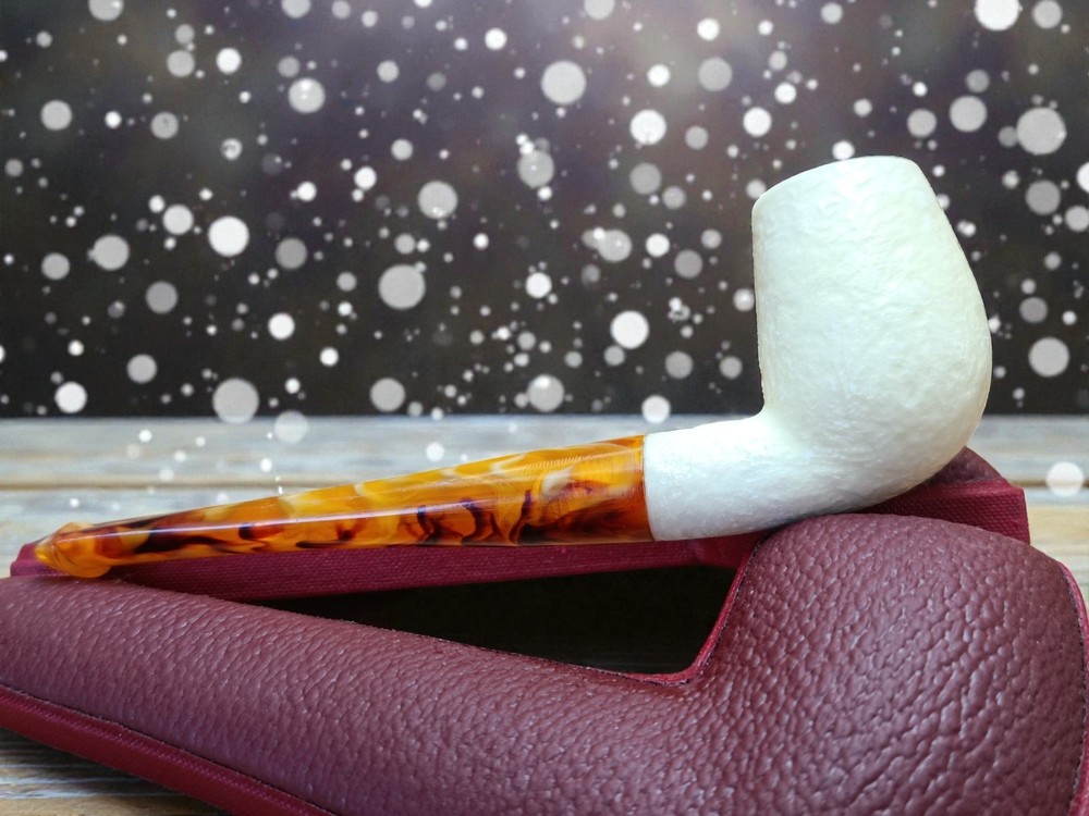 Block Meerschaum Rustic Breeze Pipe(Handmade H.Cay Pipe)