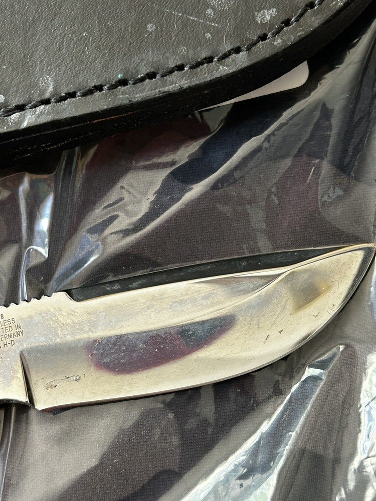 Harley Davidson Fixed Blade Knife HD0048 Solingen Blade Stag Handle 2004