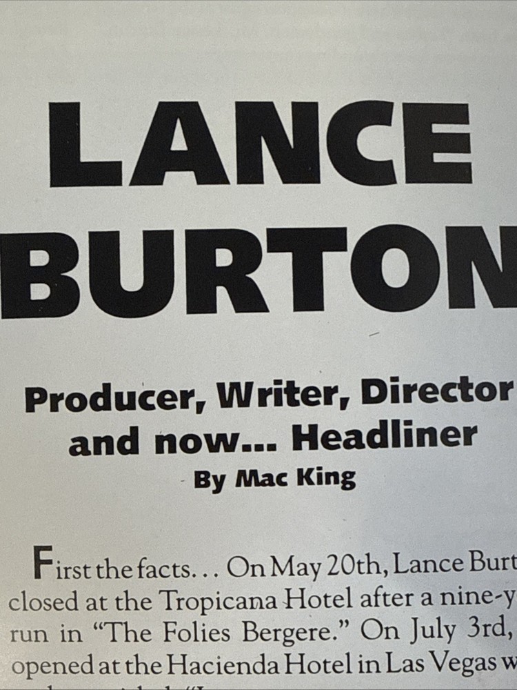 Lance Burton Magic Magazine Issue Sept 1991