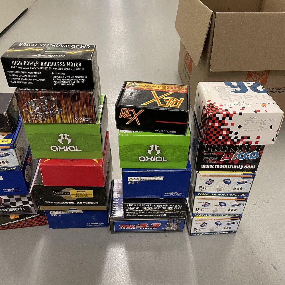 Vintage RC Nitro Engine Assorted Box Lot 26-CT Remote Control NO ENGINES Motor