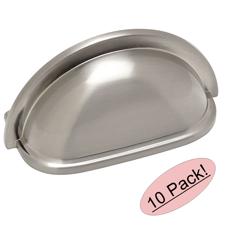 *10 Pack* Cosmas Cabinet Hardware Satin Nickel Cup Pulls #4310SN