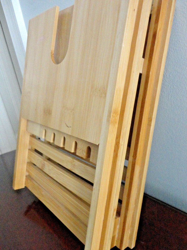 BAMBOO CADDY TRAY FOLDABLE MULTIPURPOSE BATHTUB TRAY OR KITCHEN TRAY