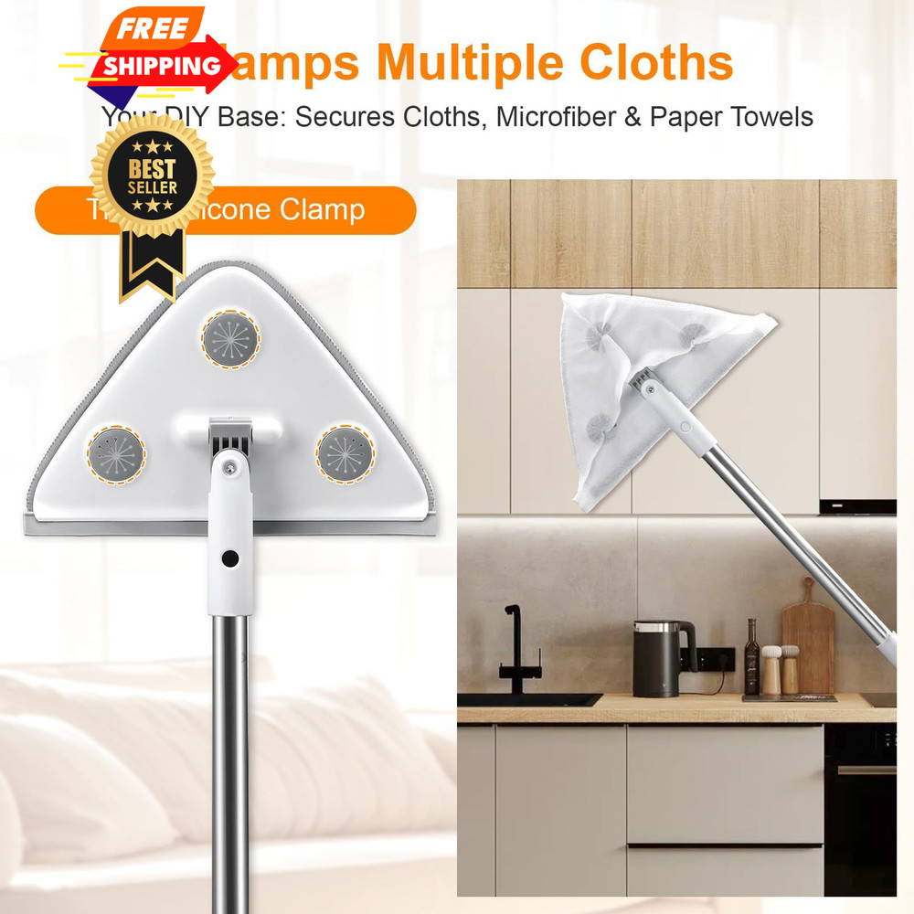 MUEE Professional Window Squeegee, 3 in 1 Squeegee Extension Pole, White