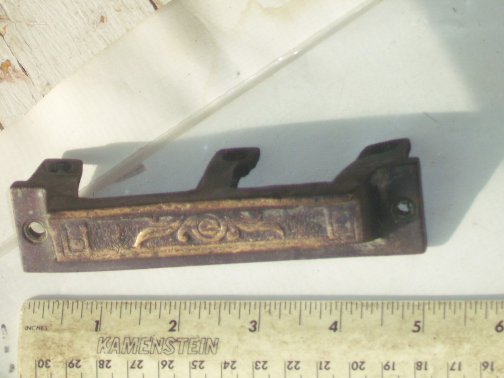 Rare vintage art deco solid brass front, back door lock catch only