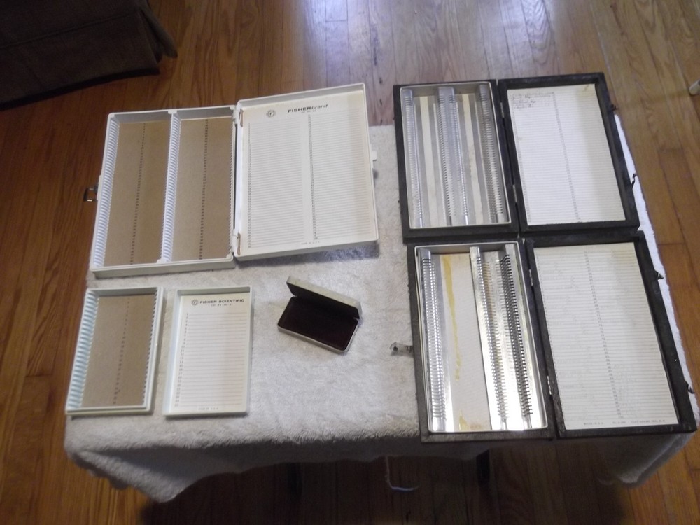 5 Microscope Slide Storage Cases Lot