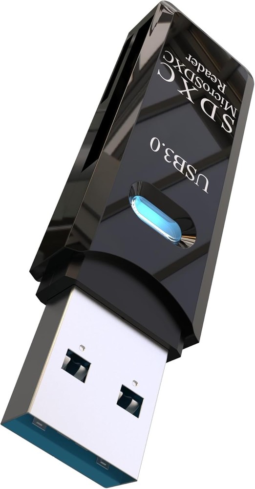 Versatile 5Gbps USB Card Reader for SDXC, SDHC & MicroSD - Lightweight Black