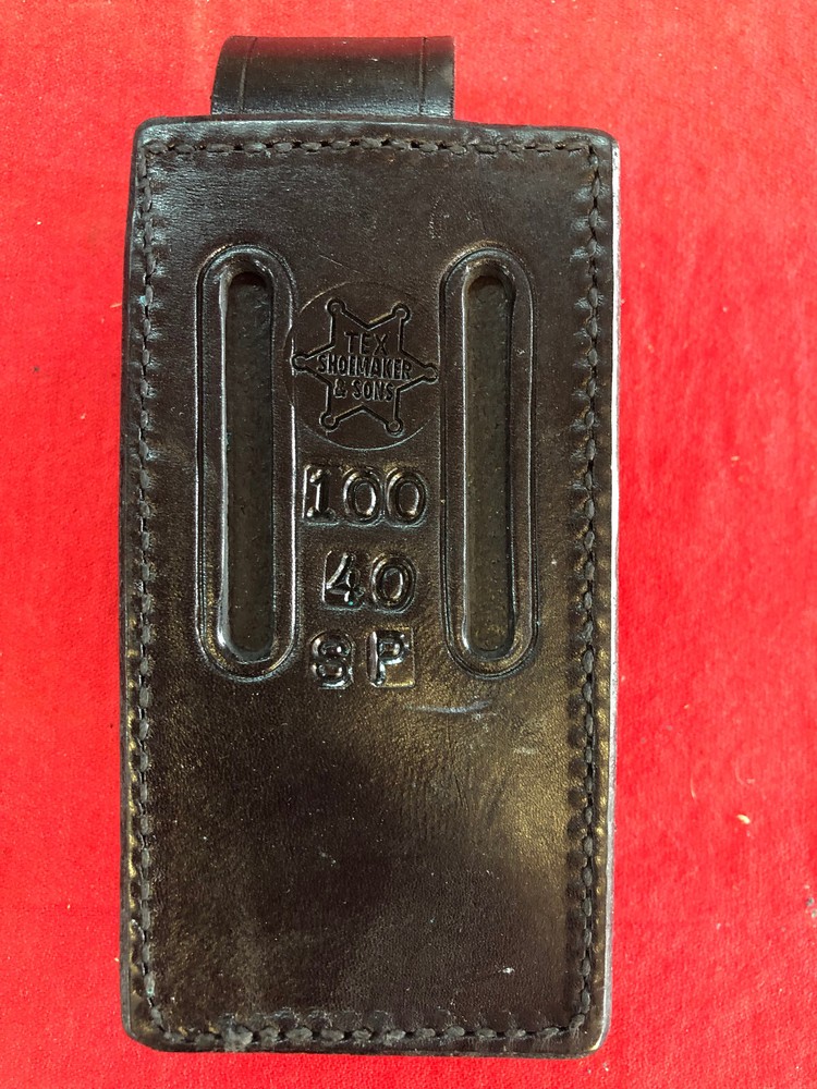 TEX SHOEMAKER Duty Belt Accessory - 100 40 SP - Black Leather w/ Loop & Hook