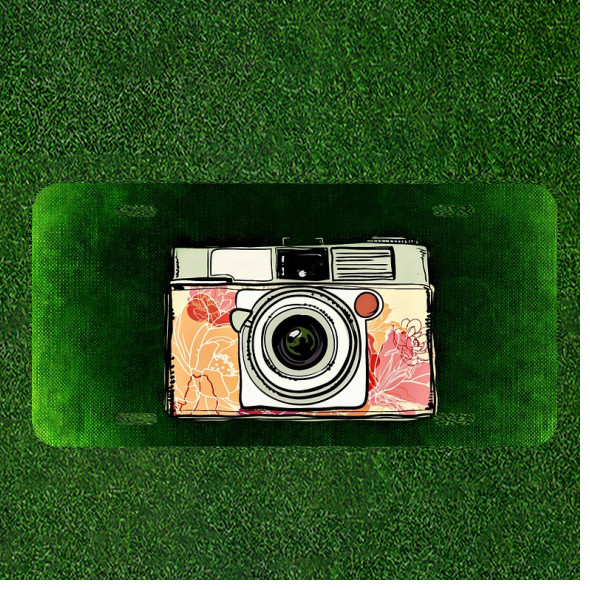 Custom Personalized License Plate Auto Tag With Amazing Camera Design ArtCustom