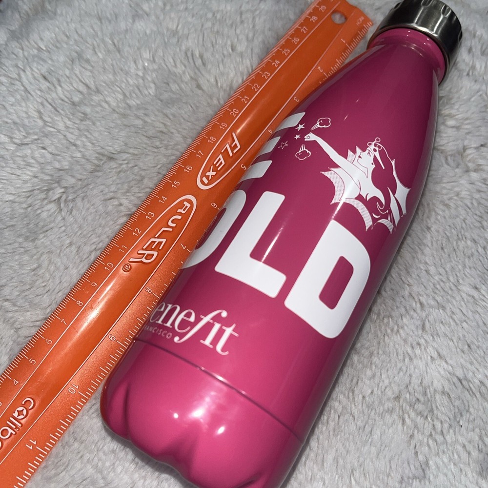Benefit Makeup Water Bottle Pink Metal