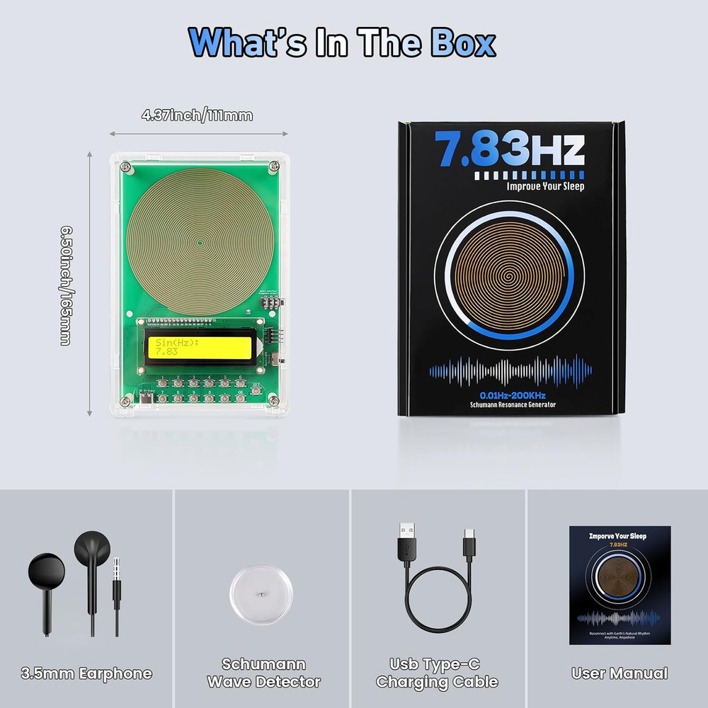 7.83Hz Healing Frequency Generator with Adjustable Range and LCD Display