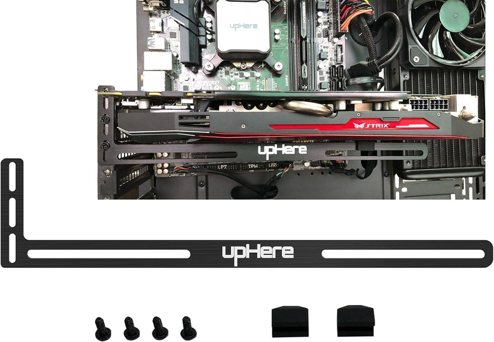 Aerospace Aluminum GPU Support - Black Bracket for Efficient Cooling