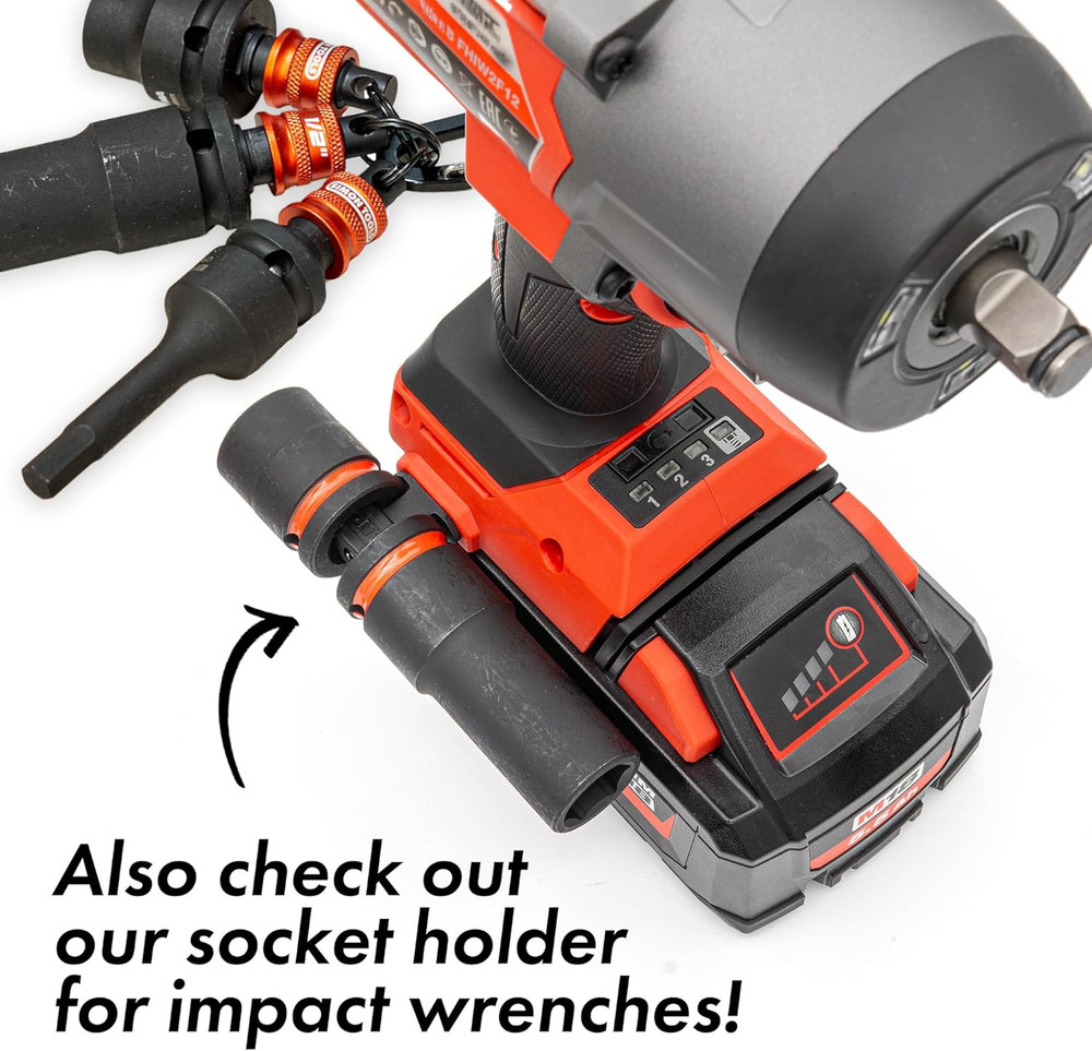 Socket Holder Keychain 3pc - 3/8 Socket Organizer with Quick Release and Clip -