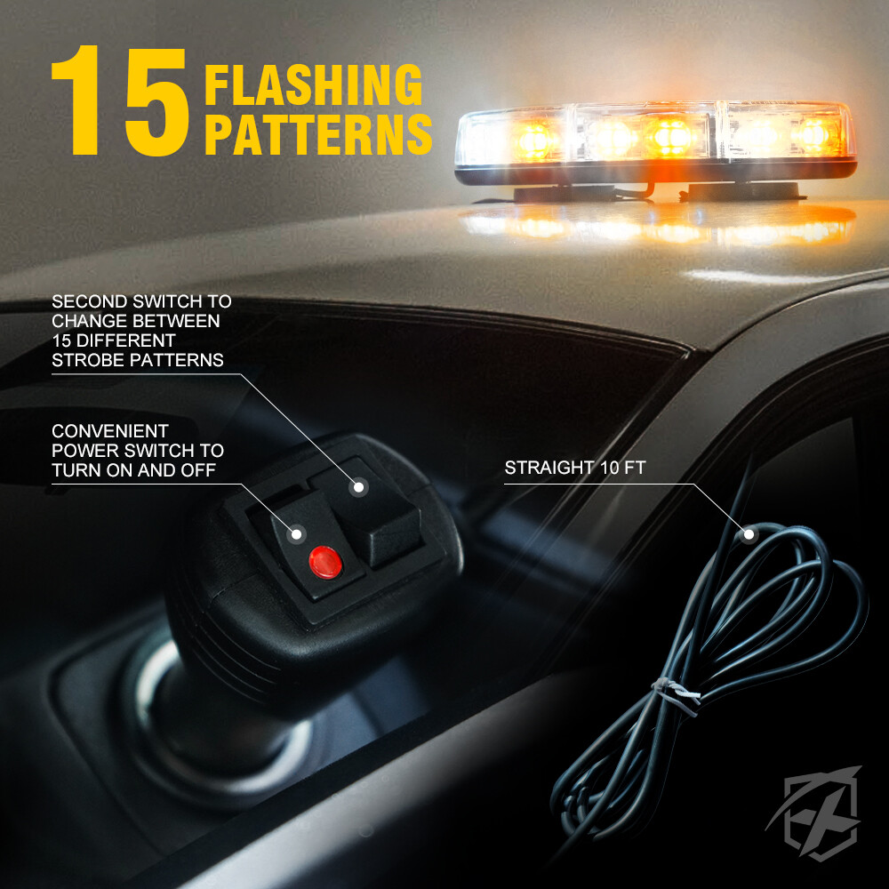 Xprite LED Strobe Light Car Truck Rooftop Emergency Safety Warning Flash Beacon