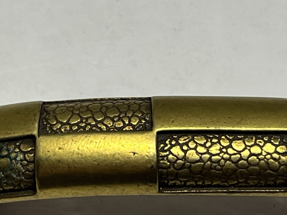 Vintage NOS KBC Heavy Brass Textured Fixed Drawer Pull