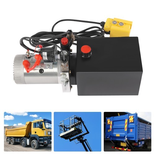 12V 8 Quart Double Acting Hydraulic Electric Pump Horizontal Remote Power Unit
