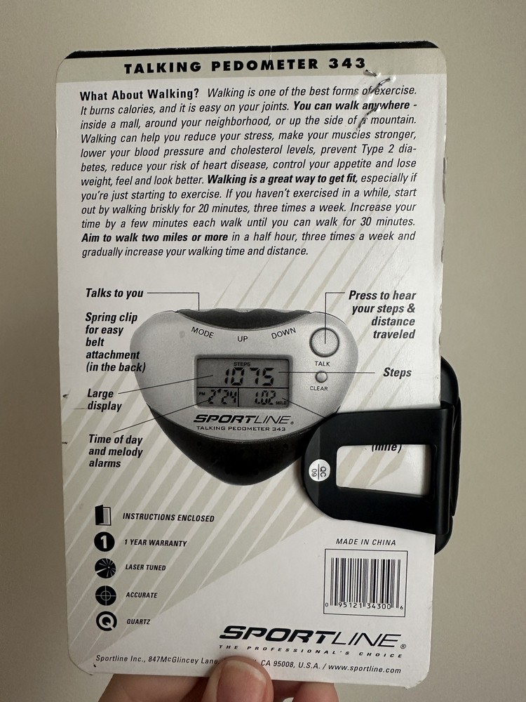 Sportline | 343 Talking Calorie Count Pedometer