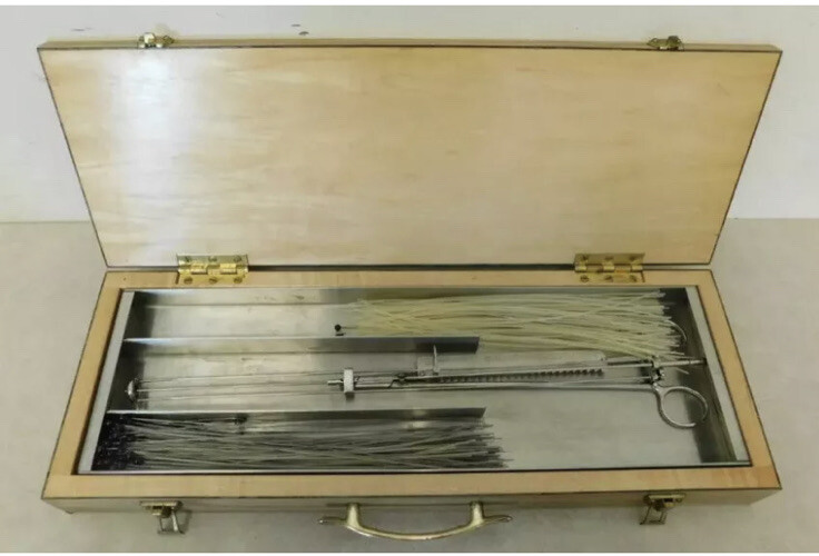 Mick Radio-Nuclear Barchytherapy Instruments in Wooden Case