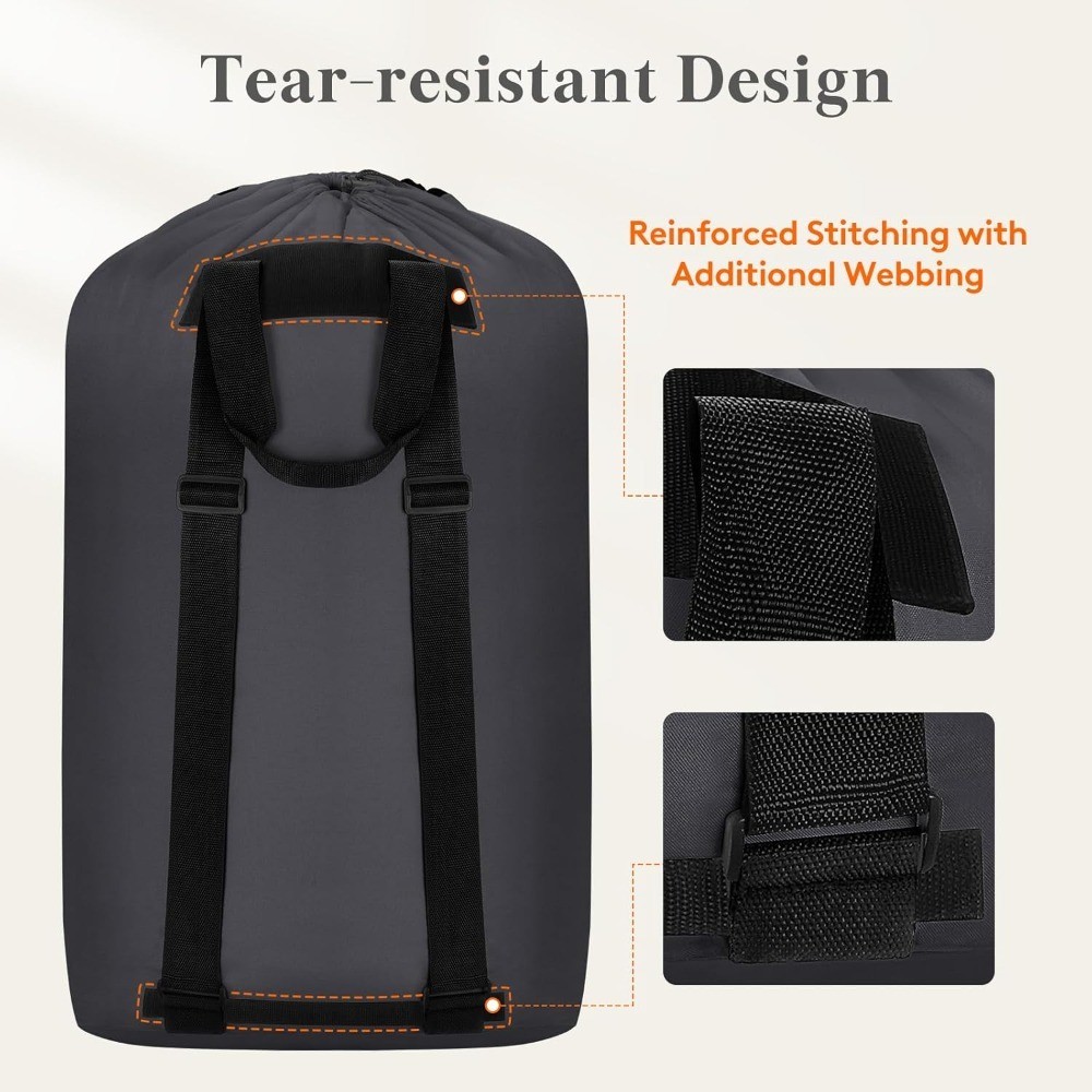 Extra Large Laundry Backpack with Shoulder Straps and Mesh Pocket Heavy Duty