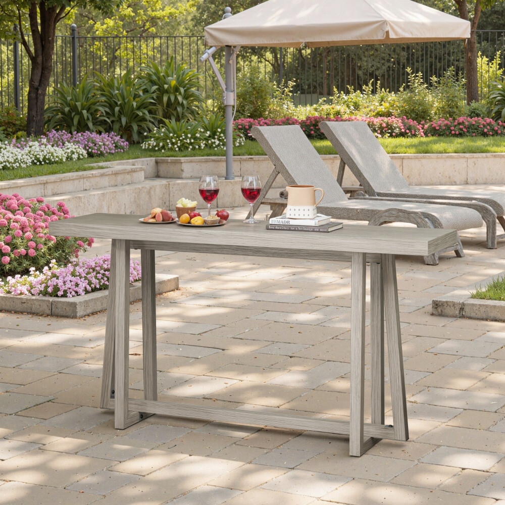 60'' Multi-Purpose Console Table - Weatherproof & 220LBS Capacity (Woodgrain)