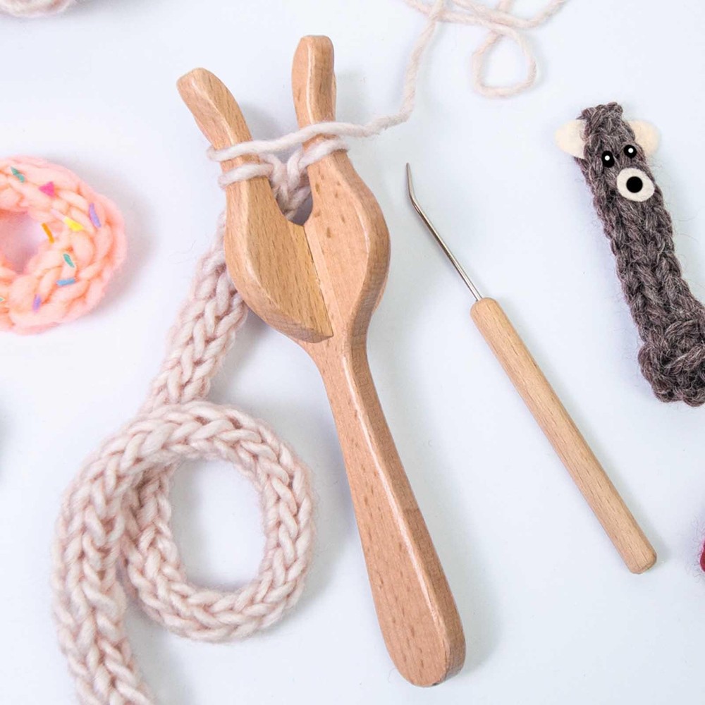 Knitting Fork and Needle Double Head Lucet Fork Portable Multipurpose for