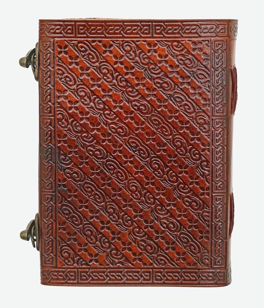 Leather Journal Handmade 7x5'' Vintage Diary Notebook Double Lock 200 Blank Page