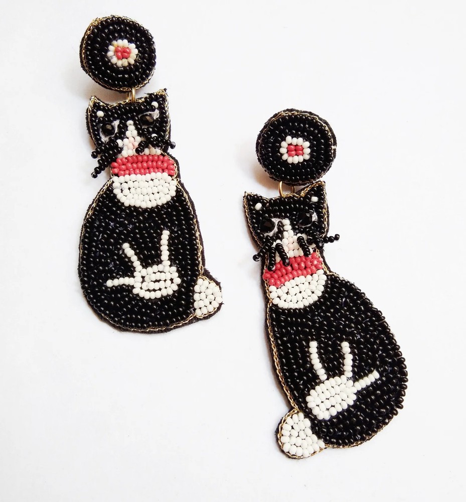 Novelty Cat Beaded Earring