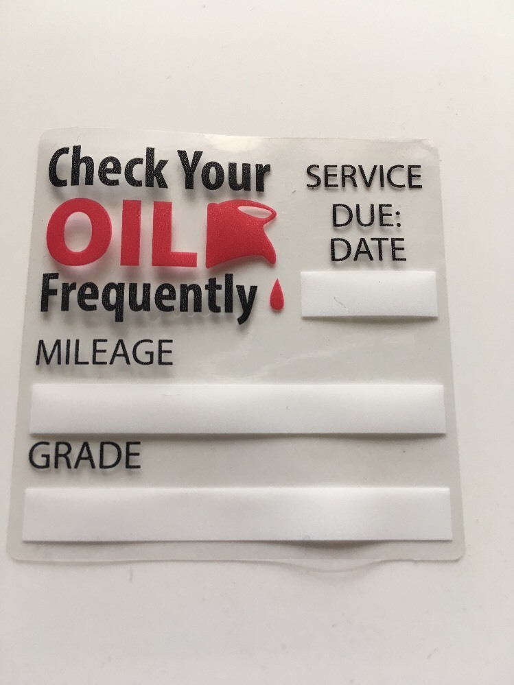 16 oil change service reminder static cling stickers