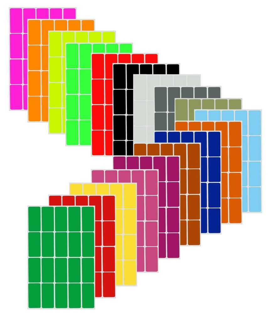 Labeling Identification Rectangle Color Code Organizing Folder Stickers 360 Pack