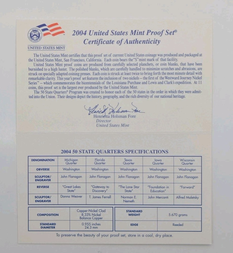 2004 S US Proof Set Original Government Packaging
