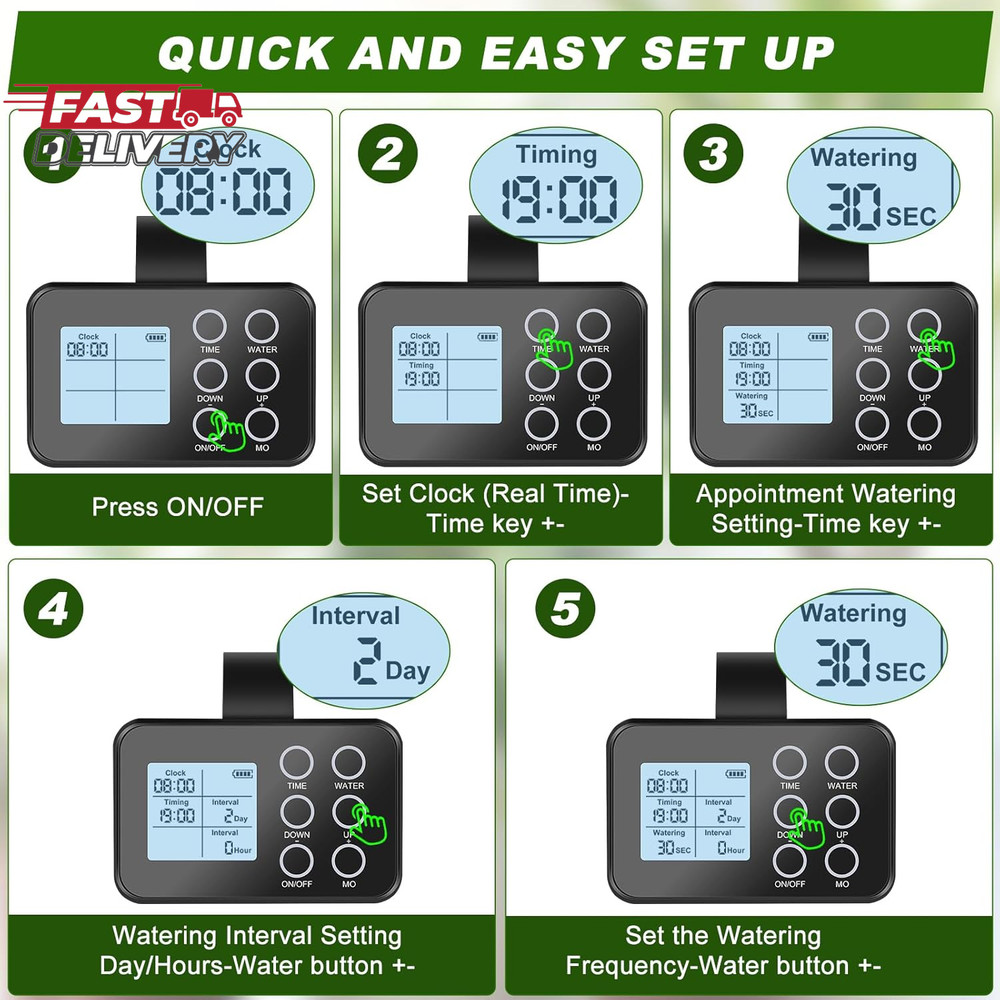 Automatic Plant Waterer Indoor: Drip Irrigation System with Large Display, Easy