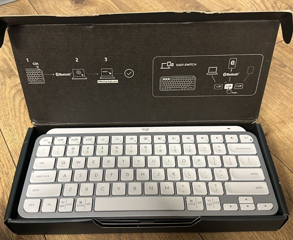 LOGITECH MX KEYS MINI WIRELESS ILLUMINATED KEYBOARD | PALE GRAY