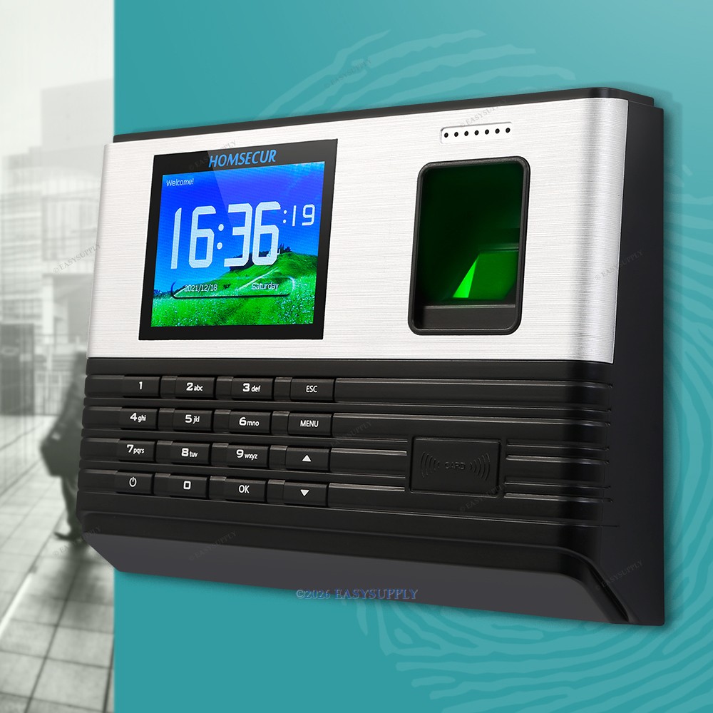 HOMSECUR Time Attendance With Fingerprint RFID Reader Free Software +WiFi+DST