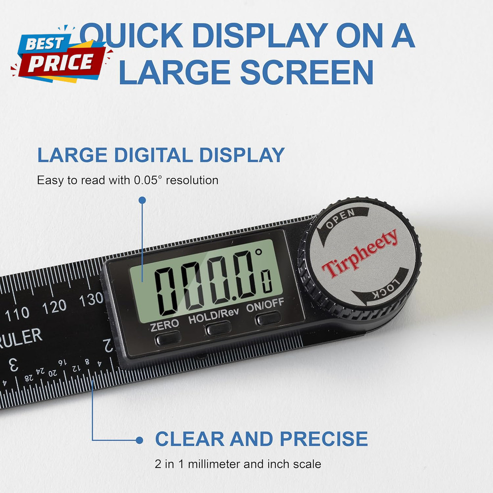 Digital Angle Finder Protractor, 3Rd Generation Quick Display Angle Gauge Ruler,