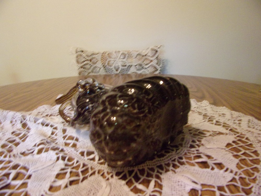 MELON RIBBED GLASS PURSE BASKET