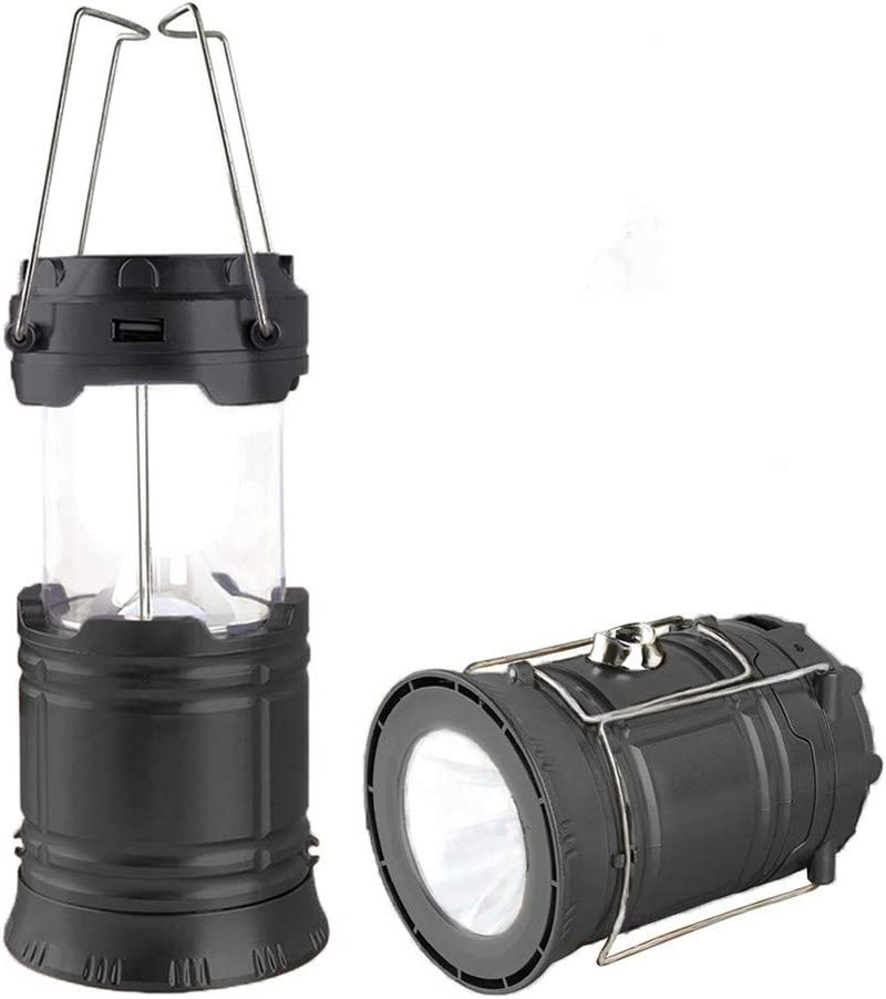 LED Camping Lantern, Solar and Rechargeable Lantern Flashlight Collapsible and P