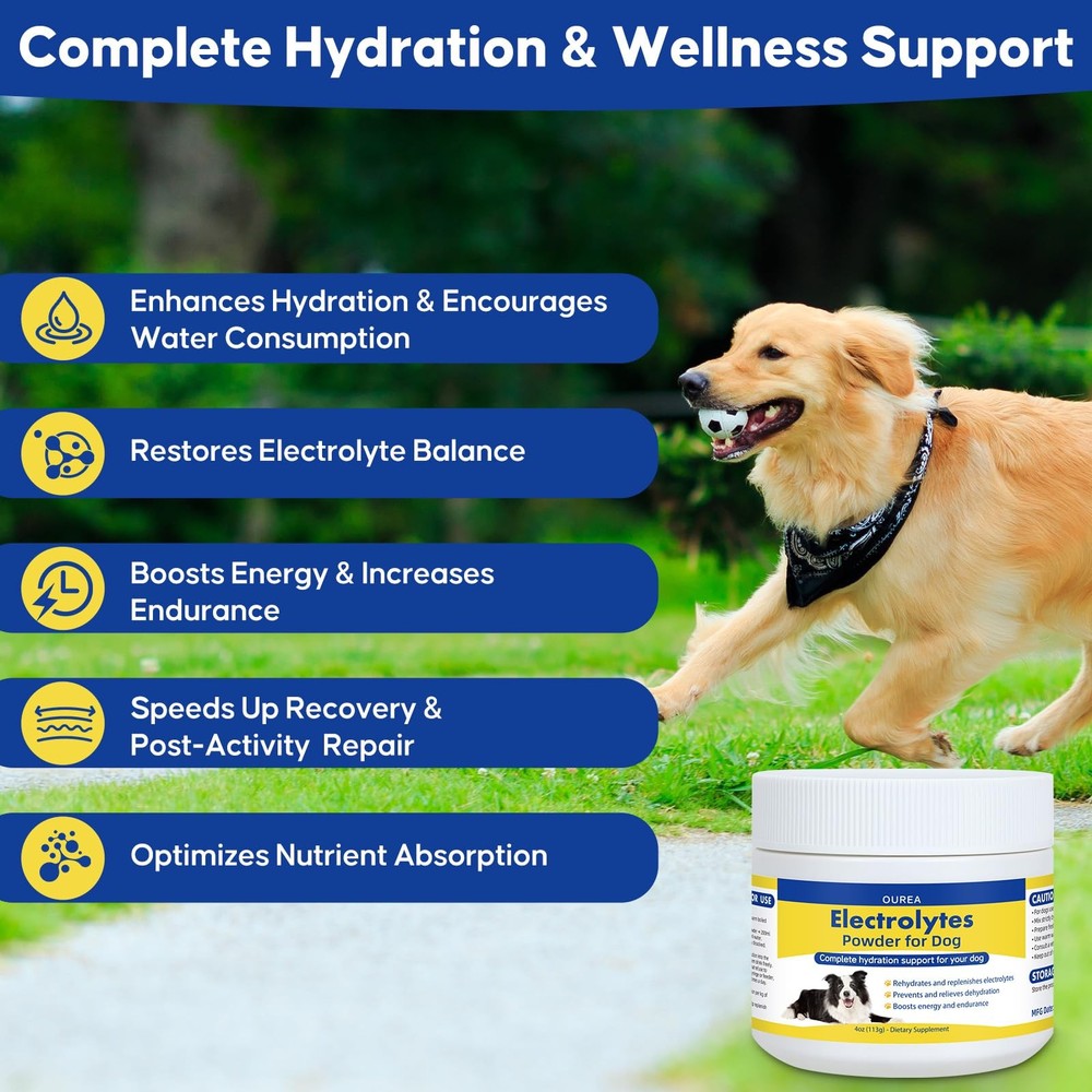 Electrolytes Powder for Dogs, Fast Hydration Support Prevents Dehydration,...