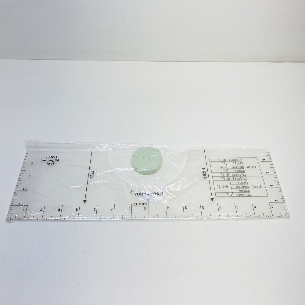 T-Shirt Collar Alignment Tool Ruler Measure with Sizing Chart + Measuring Tape
